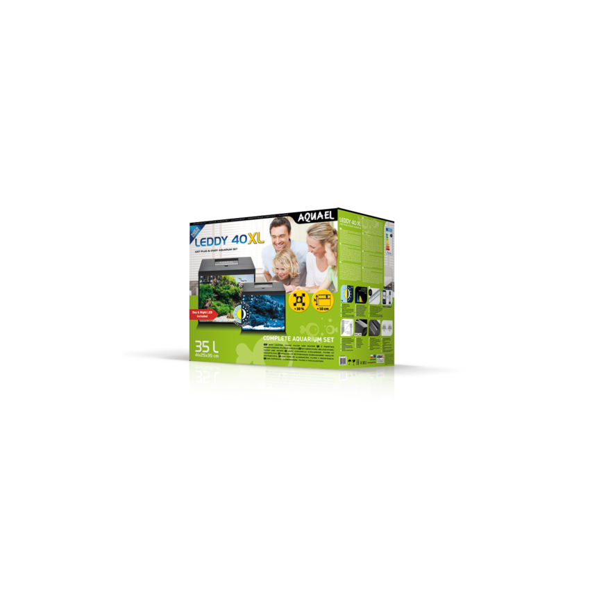 Aquael Aquarium Set Day and Night Leddy 40XL Akvaryum Siyah Aquael Aquarium Set Day and Night Leddy 40XL Akvaryum Siyah