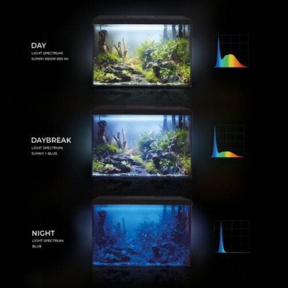Aquael Aquarium Set Day and Night Leddy 40XL Akvaryum Siyah